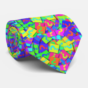 Neon Colours Question Mark Necktie