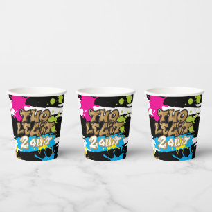 Neon Colours Two Legit 2 Quit Birthday Paper Cups
