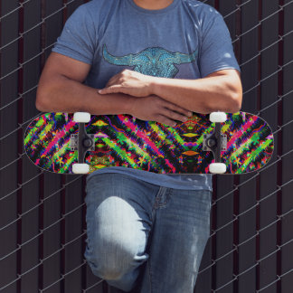 Neon Confetti Party Skateboard