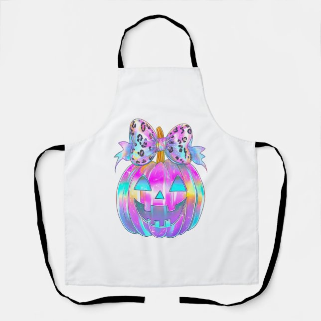 Neon Coquette Halloween Pumpkin Apron (Front)