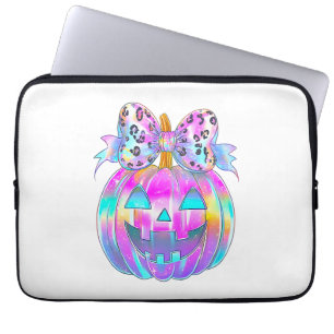 Neon Coquette Halloween Pumpkin Laptop Sleeve