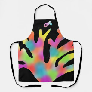 Neon coral design apron