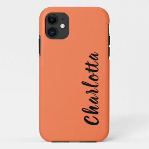 Neon Coral Solid Colour Custom Personalize iPhone 11 Case