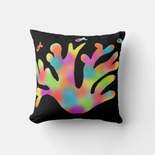 Neon coral  throw pillow