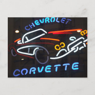Neon Corvette Postcard