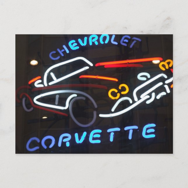 Neon Corvette Postcard (Front)