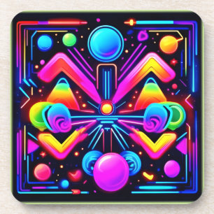 Neon Cosmic Kaleidoscope Coaster