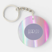 Neon Cotton Candy Customizable Acrylic Keychain