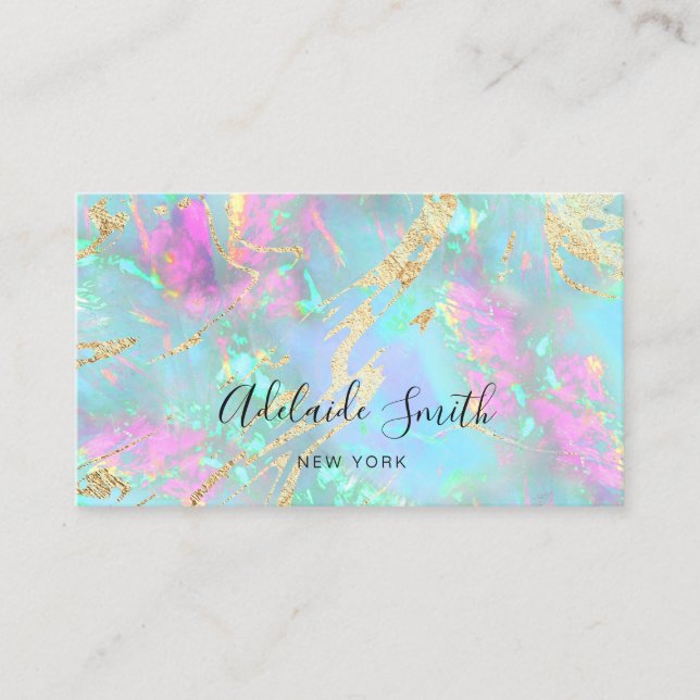 néon couleurs pastel opal texture carte de visite (Devant)