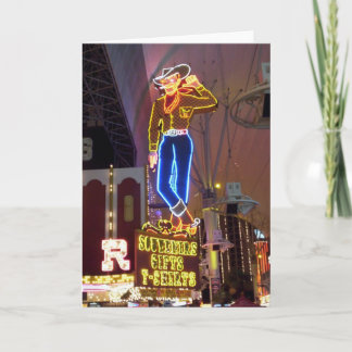 Neon Cowboy Sign  Las Vegas Card