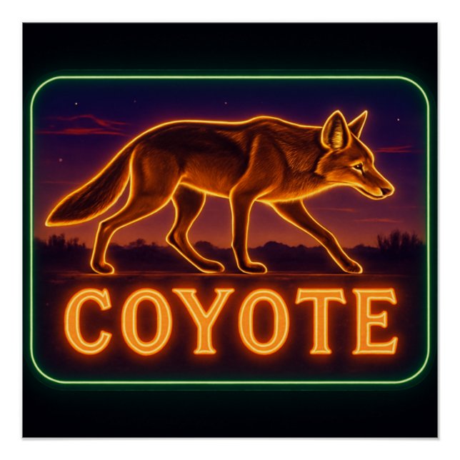 Neon Coyote Poster (Front)