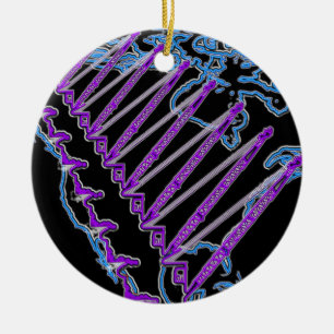 NEON CRANE OPERATOR CRANE NORTH AMERICA MAP NEON CERAMIC ORNAMENT