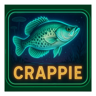 Neon Crappie Poster Print