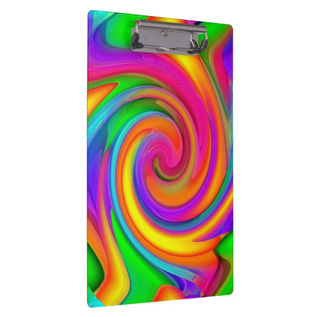 Neon Crayon Twirls Clipboard (Right)