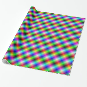 Neon Crosshatch Wrapping Paper