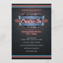 Neon Cruise-In Invitation