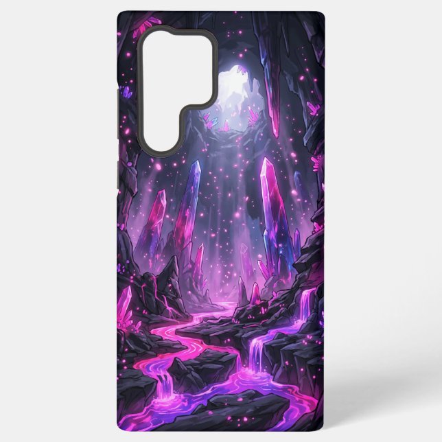 Neon Crystal Cavern Phone Case (Back)