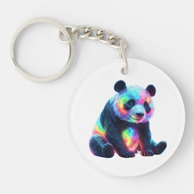 Neon Crystal Panda Keychain (Front)
