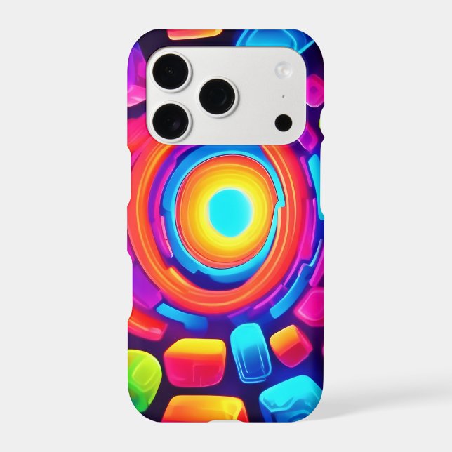 Neon Cube Vortex Art (Back)