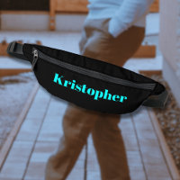 Neon Cyan Classic Name | Black Stylish