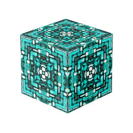Neon-Cyan Imagination Cube
