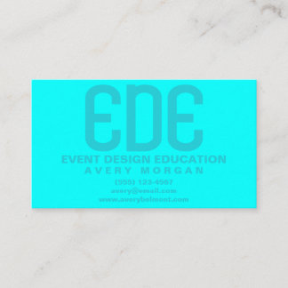 Neon Cyan Minimal Business Card