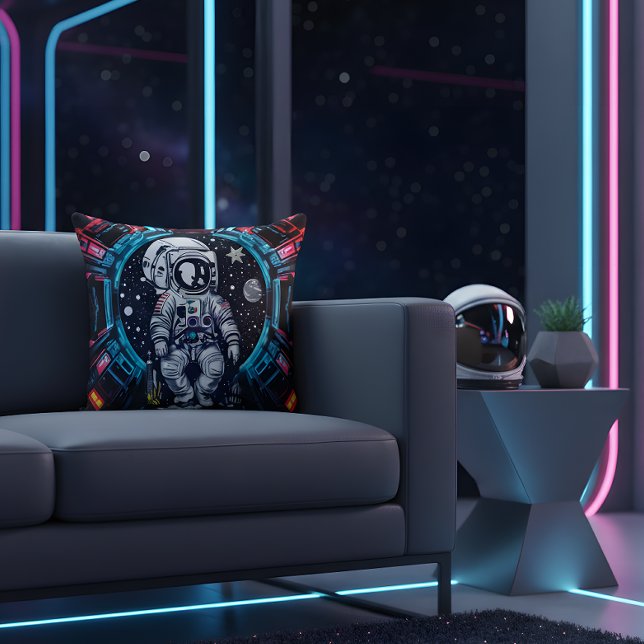 Neon Cyber Astronaut Pillow (Creator Uploaded)
