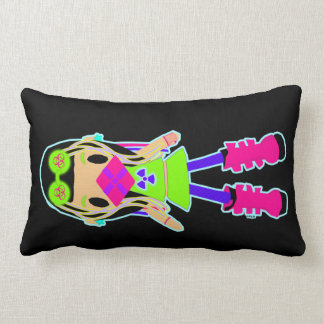 Neon Cyber Goth Lumbar Pillow