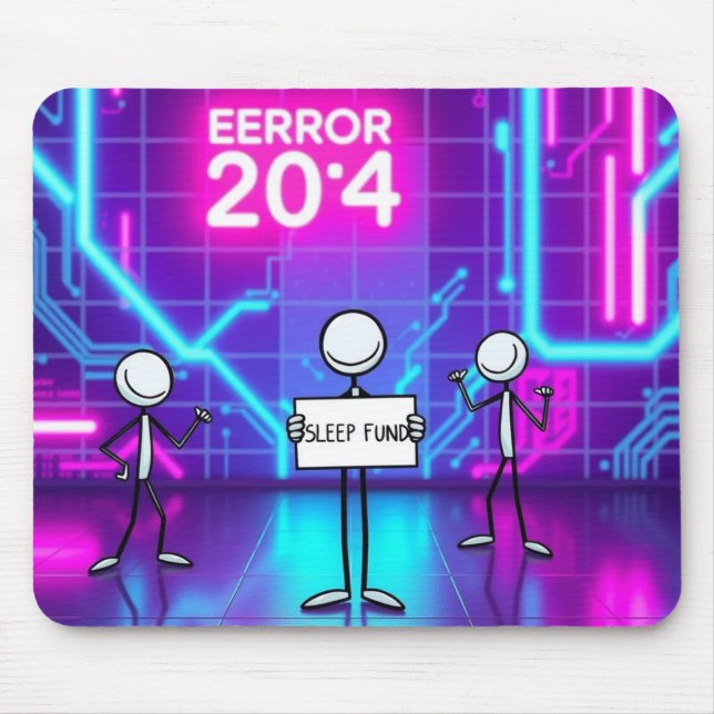 Neon Cybernetic Dreamscape Mouse Pad (Front)