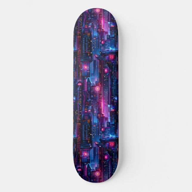 Neon Cyberpunk Anime Skateboard Japonais (Recto)