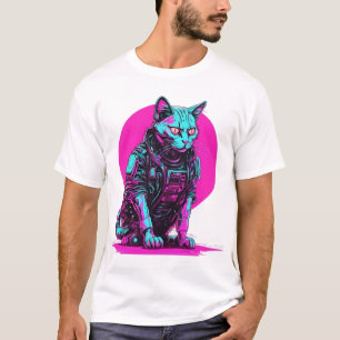 Neon Cyberpunk Cat T-Shirt