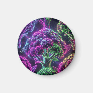 Neon Cyberpunk Cauliflower Galaxy Magnet