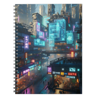 Neon Cyberpunk City - Futuristic Urban Design Notebook