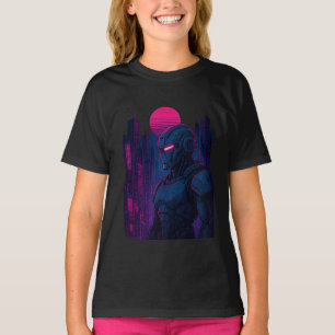 Neon Cyberpunk Robot Cityscape — Dreamframe_U8O Ed T-Shirt