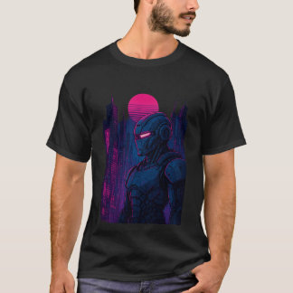 Neon Cyberpunk Robot Cityscape — Dreamframe_U8O Ed T-Shirt