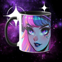 Neon Cyberpunk Tech Witch - Futuristic Art Design
