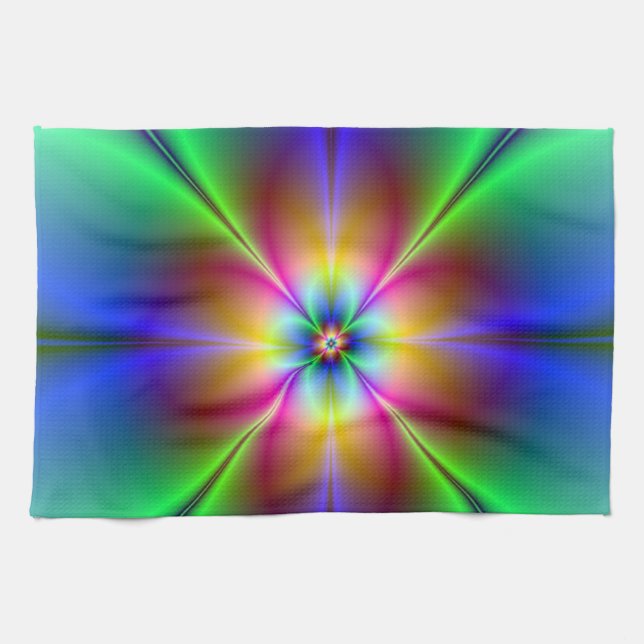 Neon Daisy Kitchen Towel (Horizontal)