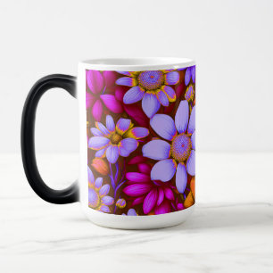 Neon Daisy Love Abstract - Magic Mug