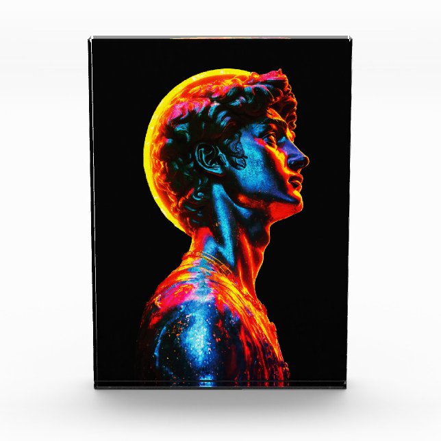 Neon David Statue  Photo Block (Front)