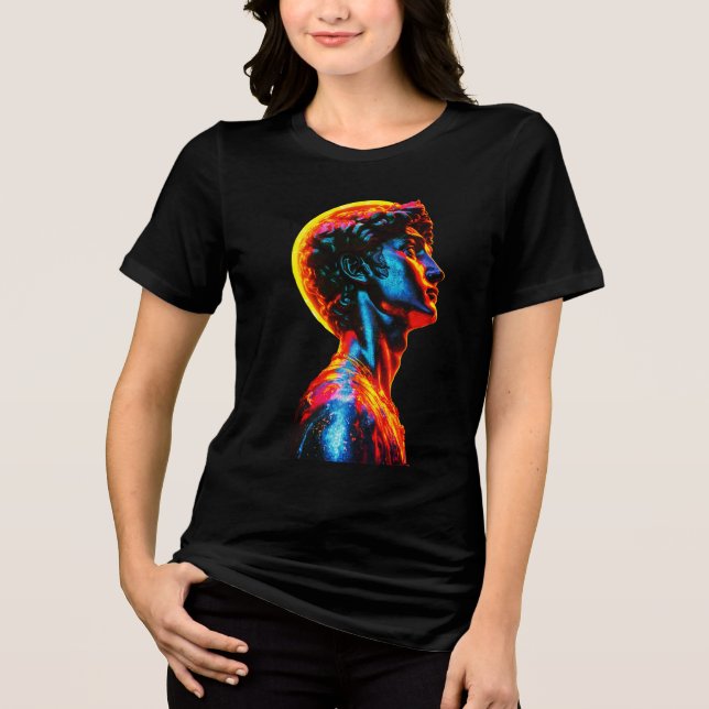 Neon David Statue Tri-Blend Shirt (Front)
