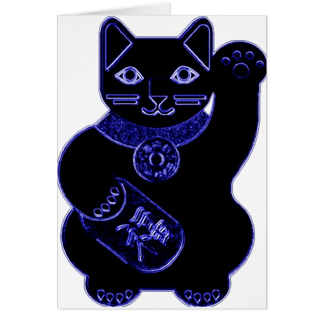 néon de bleu de neko de maneki (Devant)