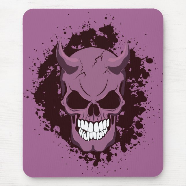 Neon Demon Skull Mouse Pad (Front)