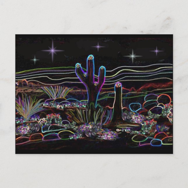 Neon Desert Stary Night Postcard (Front)