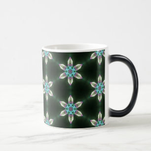 Neon Diamond Flowers on Black Morphing Mug