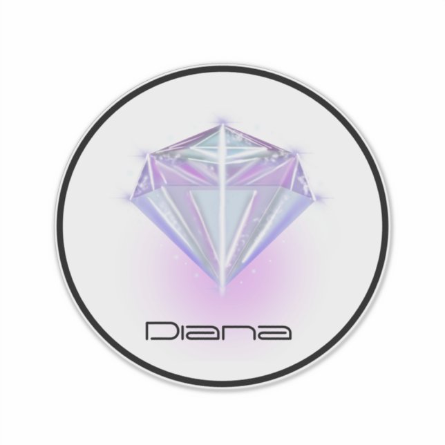 Neon Diamond Logo Text Name Business Car Sticker (Front)