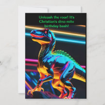 Neon Dinosaur Boy Birthday