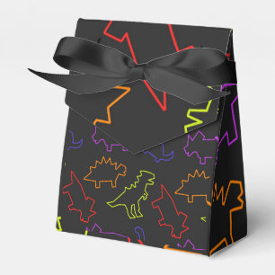Neon Dinosaur Outlines Favor Box