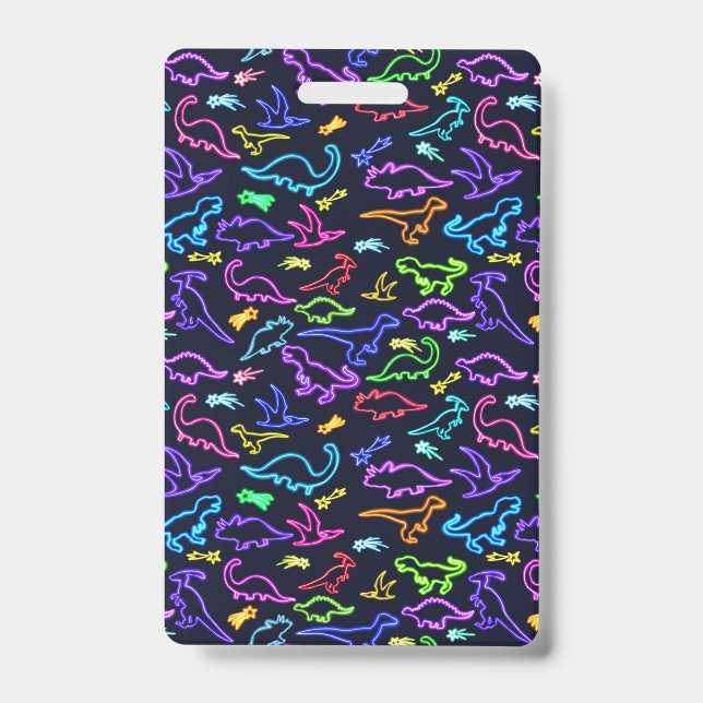 Neon Dinosaurs Badge (Front)