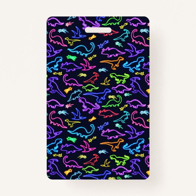 Neon Dinosaurs Badge (Front)