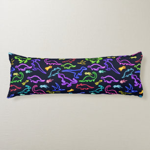 Neon Dinosaurs  Body Pillow